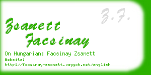 zsanett facsinay business card